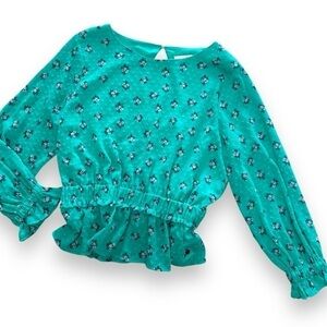 Nümph Turquoise Floral Oversized Blouse - Size 38 (EU) / Small (US)